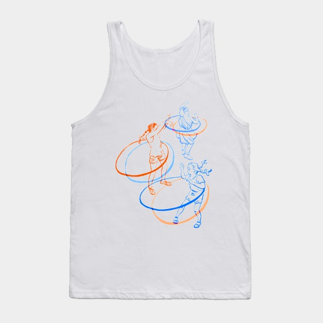 Red and Blue Hula Hoopers Tank Top by esther.sketch 